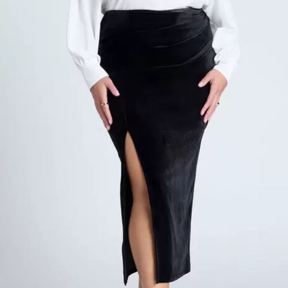 NWT Velvet Maxi Skirt with Slit